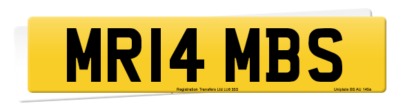 Registration number MR14 MBS